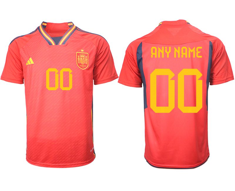 Men 2022 World Cup National Team Spain home aaa version red customized Soccer Jerseys->spain jersey->Soccer Country Jersey